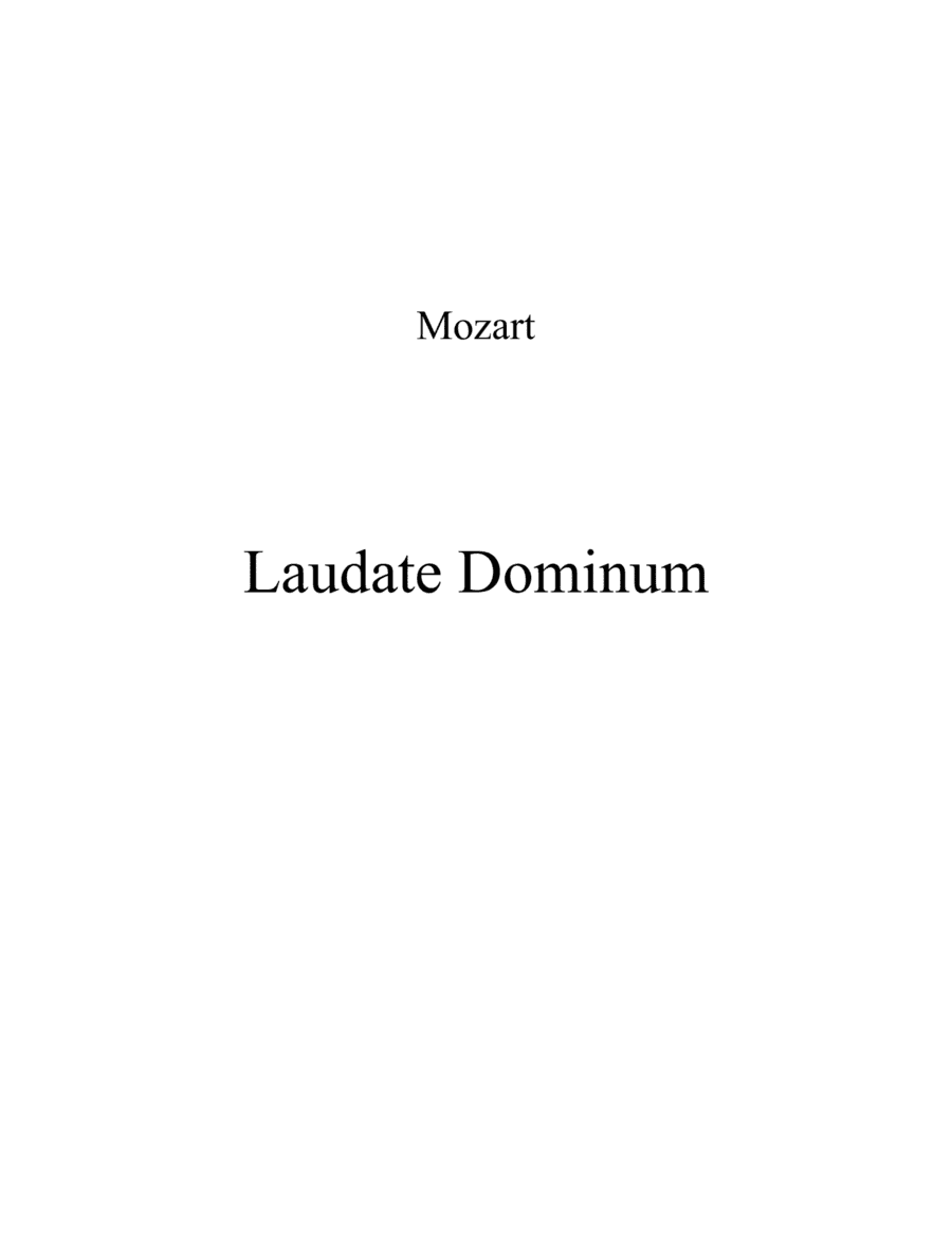 Laudate_Dominum (Mozart)_B major key (or relative minor key) (arr. Albert van Niasky)