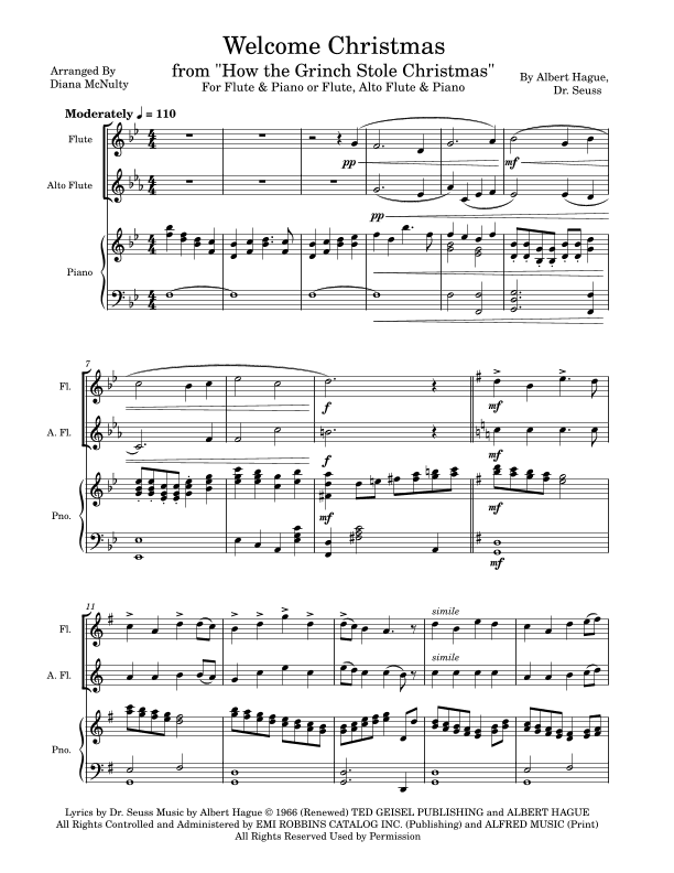 Welcome Christmas (arr. Diana McNulty)