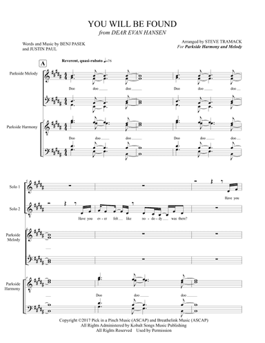 You Will Be Found (arr. Steve Tramack)