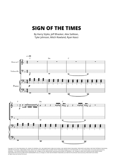 Sign Of The Times (arr. Cadenza Editions)