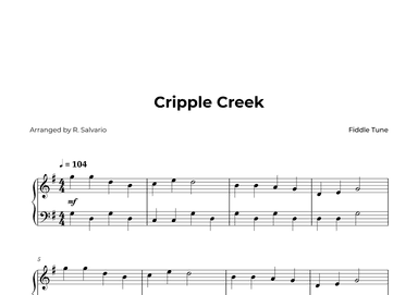 Cripple Creek - Easy Piano (arr. R. Salvario)