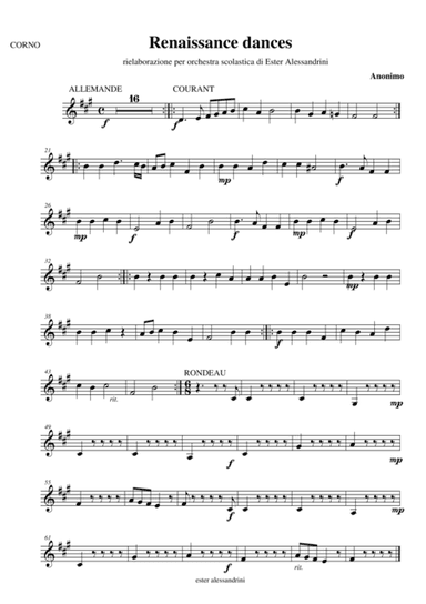 Renaissance dances (only Horn) (arr. Ester Alessandrini)