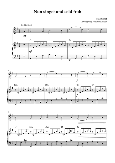 Nun singet und seid froh (arr. Kaiserin Rebecca)
