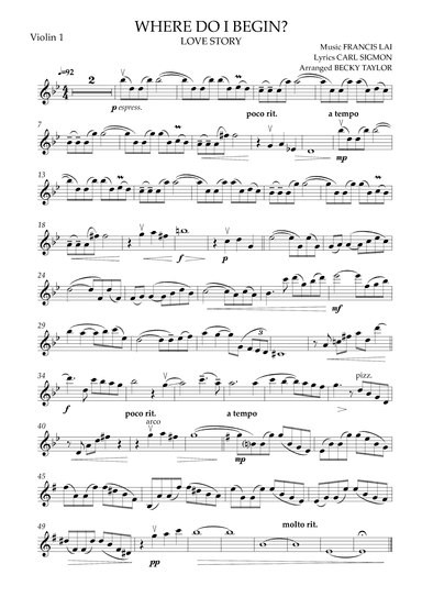 Where Do I Begin (love Theme) (arr. Becky Taylor)