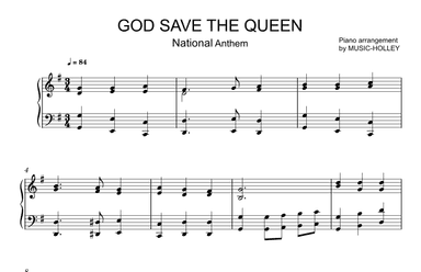 God Save the Queen (Natianal Anthem - piano sheet) (arr. Music-holley)