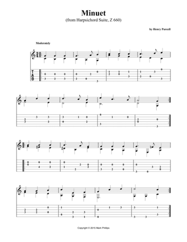 Minuet (from Harpsichord Suite, Z 660) (arr. Mark Phillips)