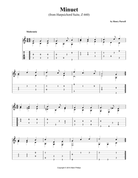 Minuet (from Harpsichord Suite, Z 660) (arr. Mark Phillips)