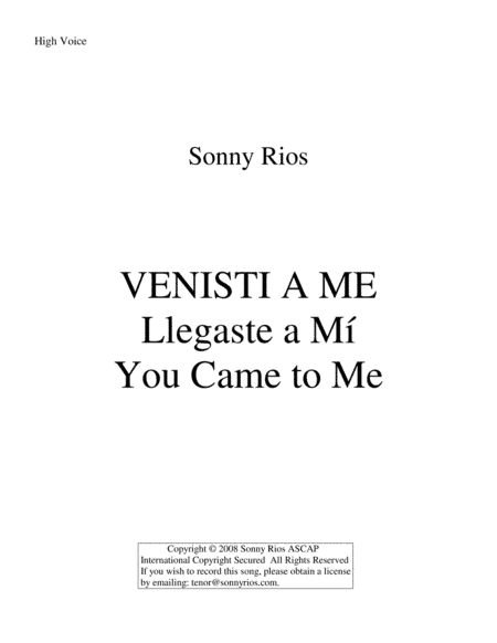 VENISTI A ME