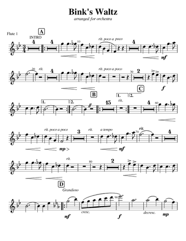 Bink's Waltz (1905) - Set of Parts (arr. C. Hanson)