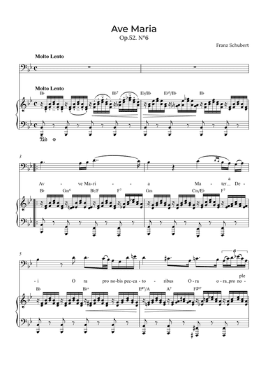 Ave Maria Schubert - Baritone with chords in Bb (arr. Alex Nunes Rodrigues)