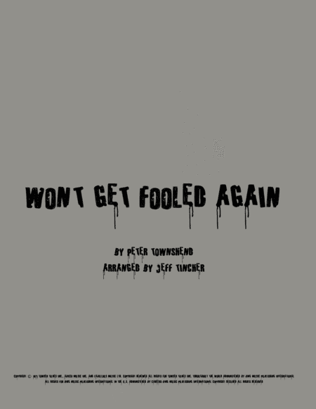 Won't Get Fooled Again (arr. Jeff Tincher)