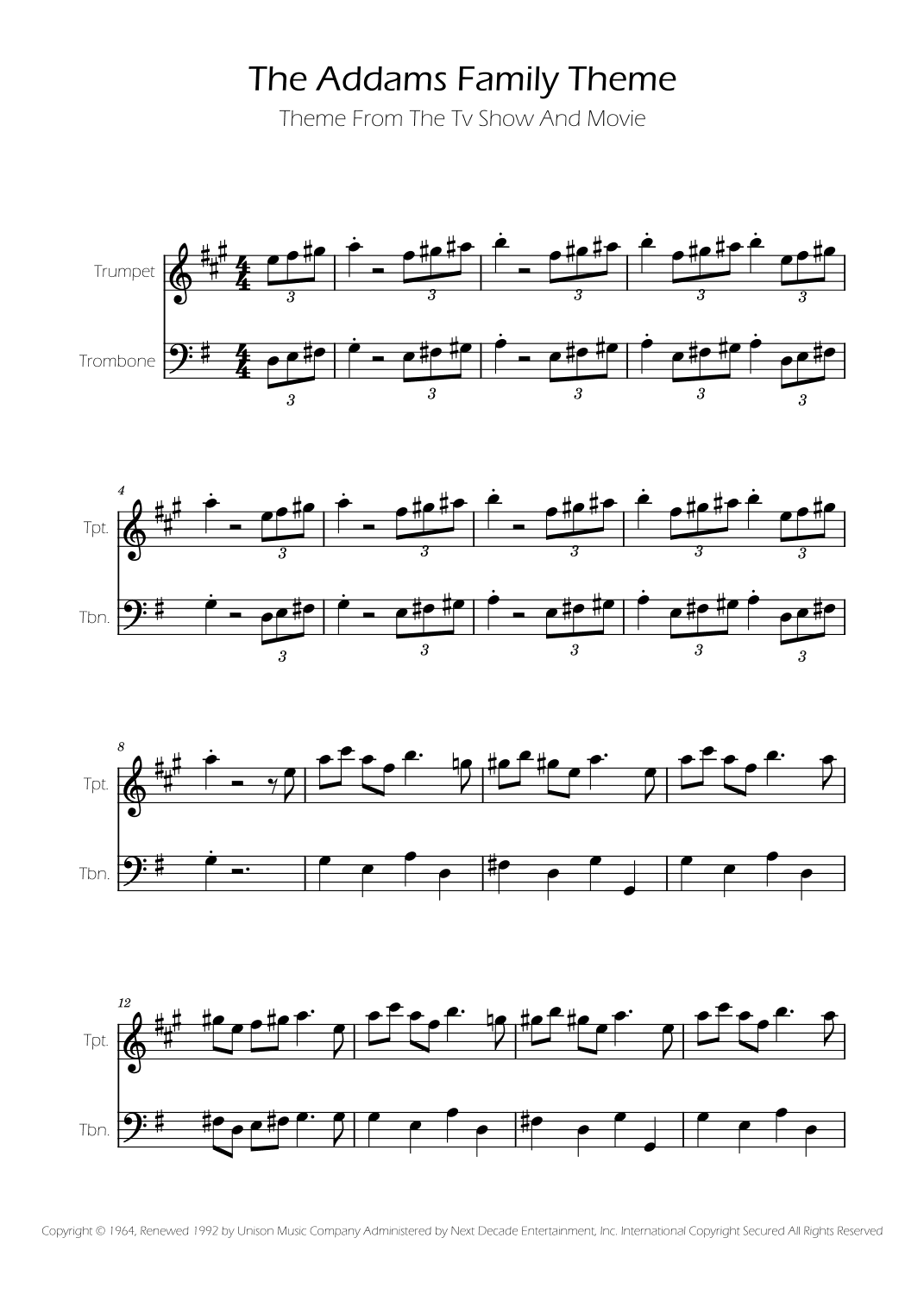 Addams Family Theme (arr. Ygor Nunes)