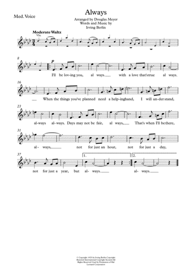 Always (arr. Douglas Meyer)