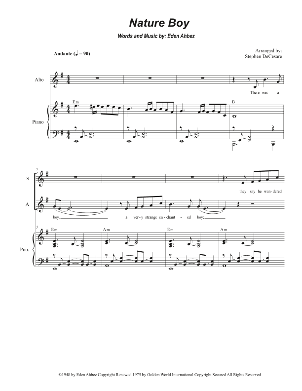 Nature Boy (arr. Stephen DeCesare)