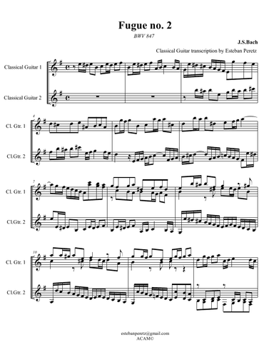 Fugue no. 2 (arr. Esteban Peretz)