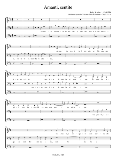 Amanti, sentite (Two low voices) (arr. Early Music Scores)