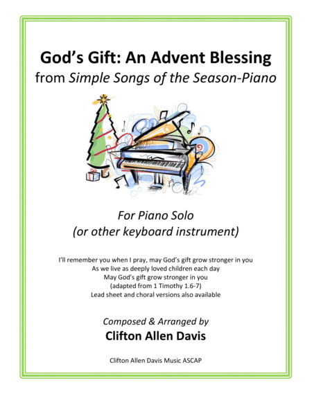God's Gift: An Advent Blessing (solo piano) Clifton Davis