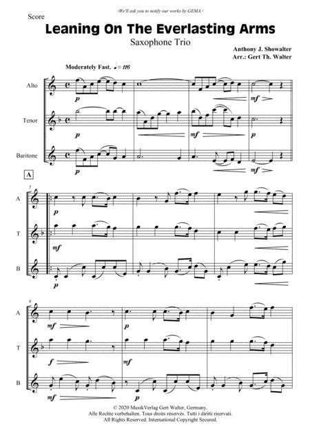 Leaning On The Everlasting Arms (arr. Gert Th. Walter)
