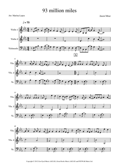 93 Million Miles (arr. Marina Lopes)
