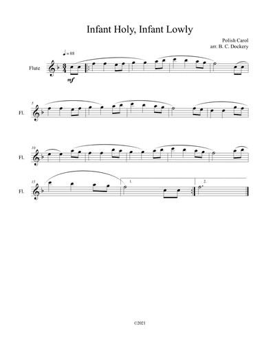 Infant Holy, Infant Lowly (Flute Solo) (arr. B. C. Dockery)