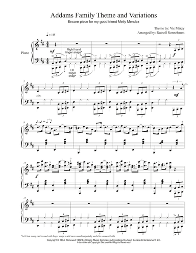 Addams Family Theme (arr. Russell Ronnebaum)