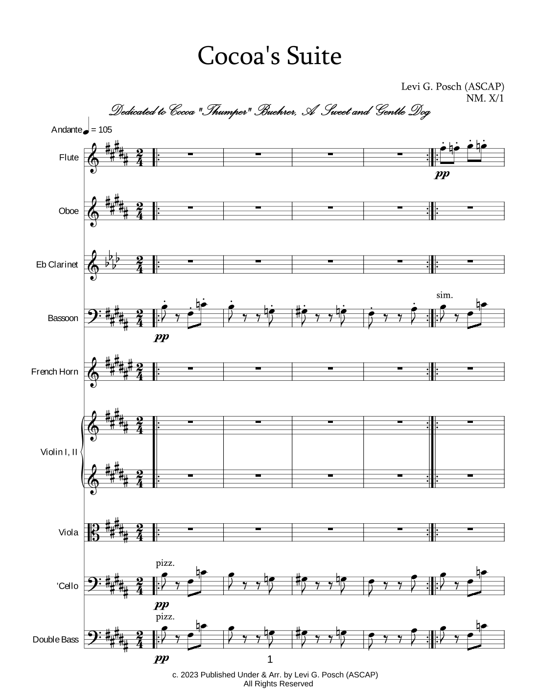 Cocoa's Suite in B Major, NM. X/1