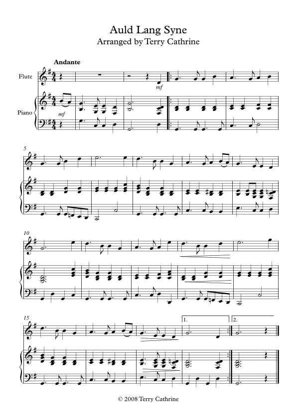 Auld Lang Syne (arr. Terry Cathrine)