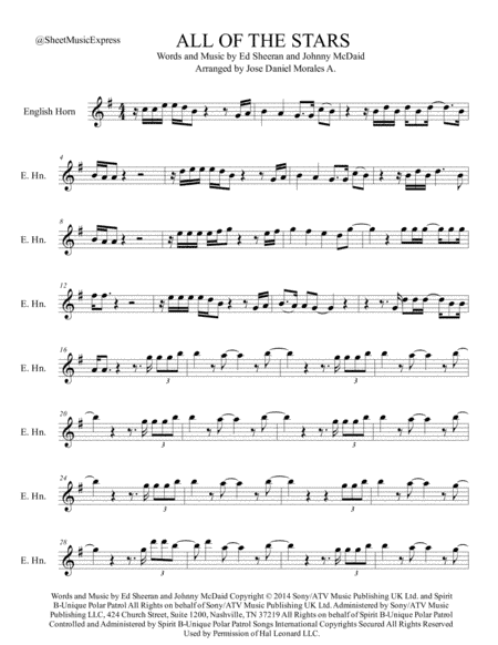 All Of The Stars  from the Motion Picture Soundtrack THE FAULT IN OUR STARS (arr. Jose Daniel Morales A.)