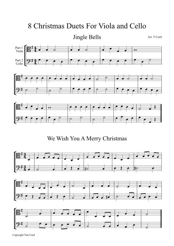 8 Christmas Duets for Viola and Cello (arr. Tim Curd)