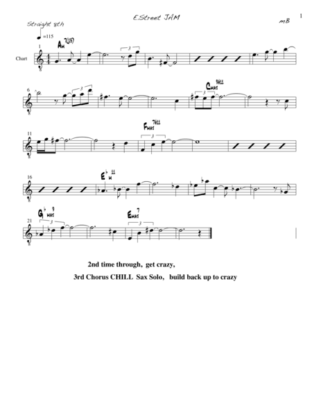 E. Street Jam  C chart