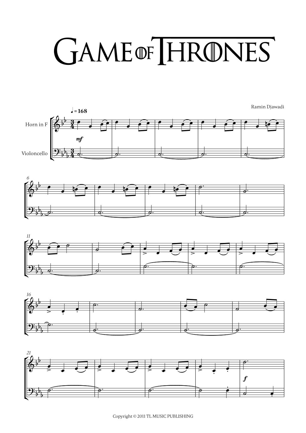 Game Of Thrones (arr. Cadenza Editions)