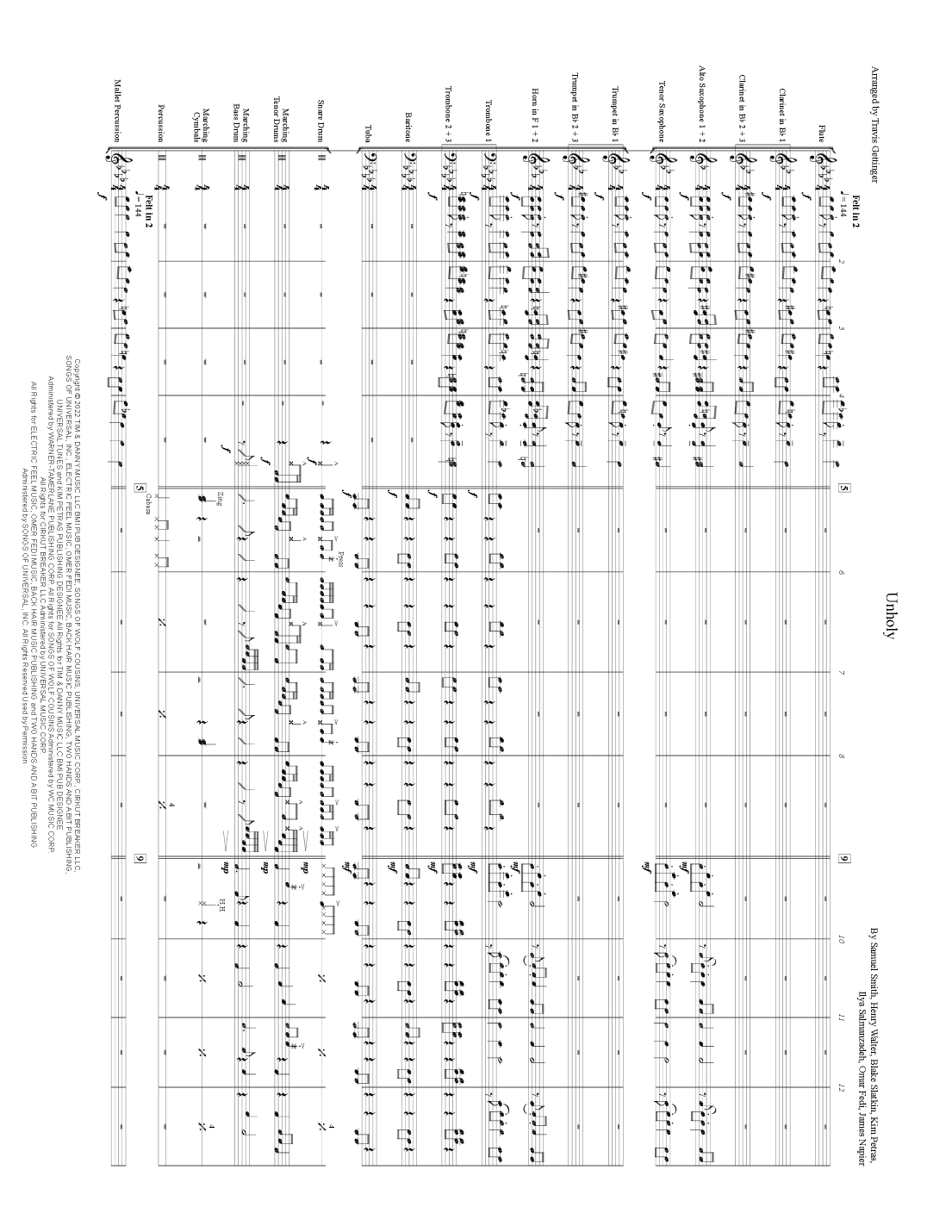 Unholy (arr. Travis Gettinger)