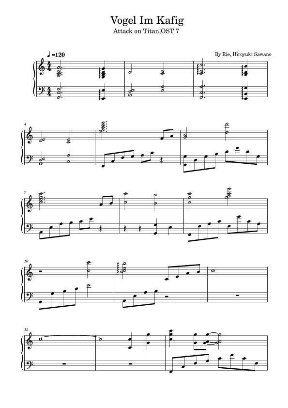 Vogel Im Kafig (arr. poon)