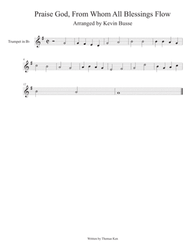 Praise God, From Whom All Blessings Flow - Trumpet (arr. Kevin Busse)