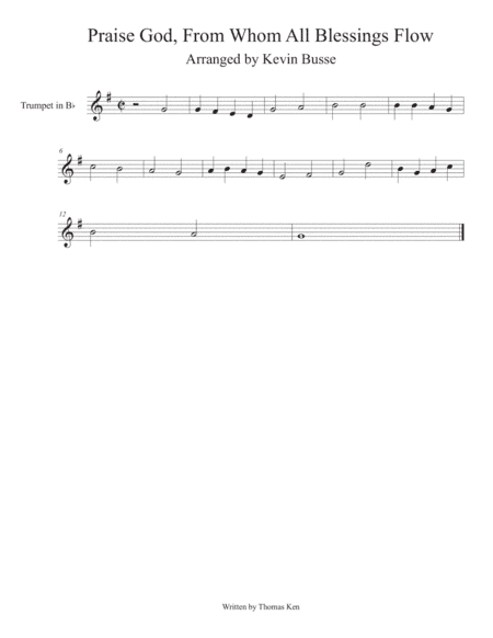 Praise God, From Whom All Blessings Flow - Trumpet (arr. Kevin Busse)