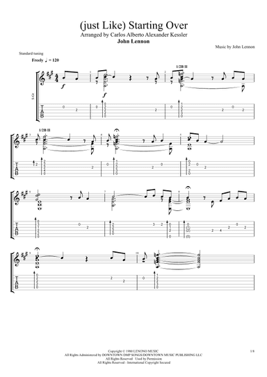 (just Like) Starting Over (arr. Alexander kessler)