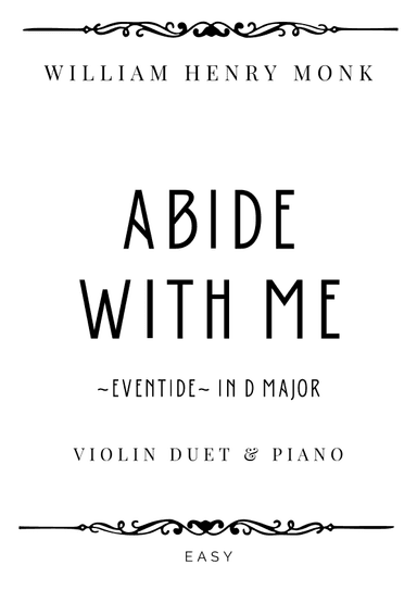 Monk - Abide with Me (Eventide) in D Major - Easy (arr. Piacere Music Sheets)