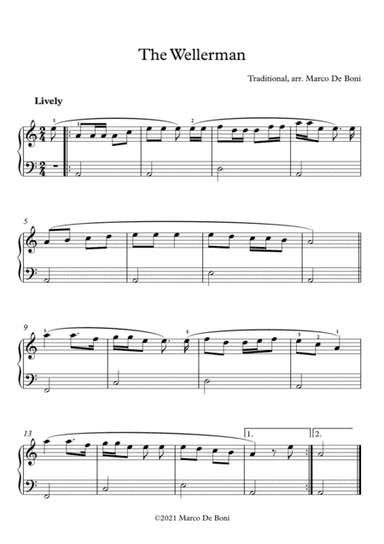 The Wellerman (Traditional Sea Shanty): easy piano arrangement (arr. Marco De Boni)
