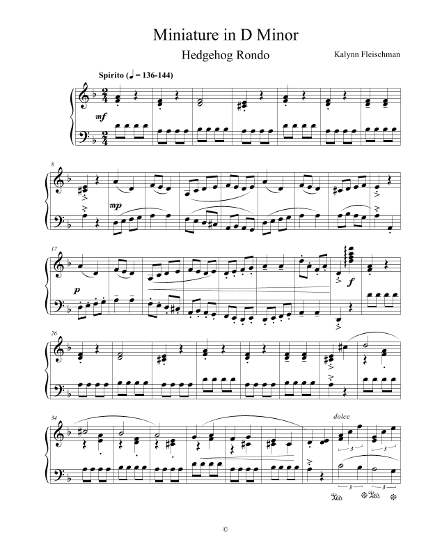 Miniature in D Minor: Hedgehog Rondo