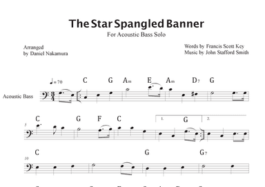 The Star Spangled Banner (For acoustic Bass Solo with Chords) (arr. Daniel Nakamura)