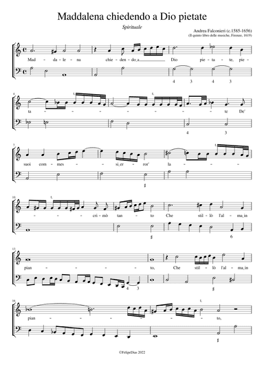 Maddalena chiedendo a Dio pietate (arr. Early Music Scores)