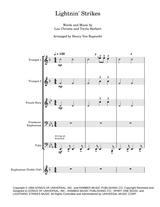 Lightnin' Strikes (arr. Henry Von Ruprecht)