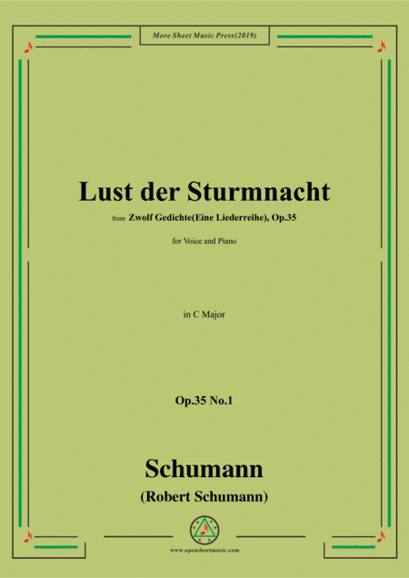 Schumann-Lust der Sturmnacht,Op.35 No.1 in C Major,for Voice&Pano (arr. MSM)