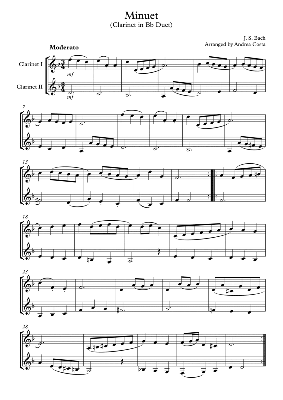 Minuet in G Minor (arr. Andrea Costa)