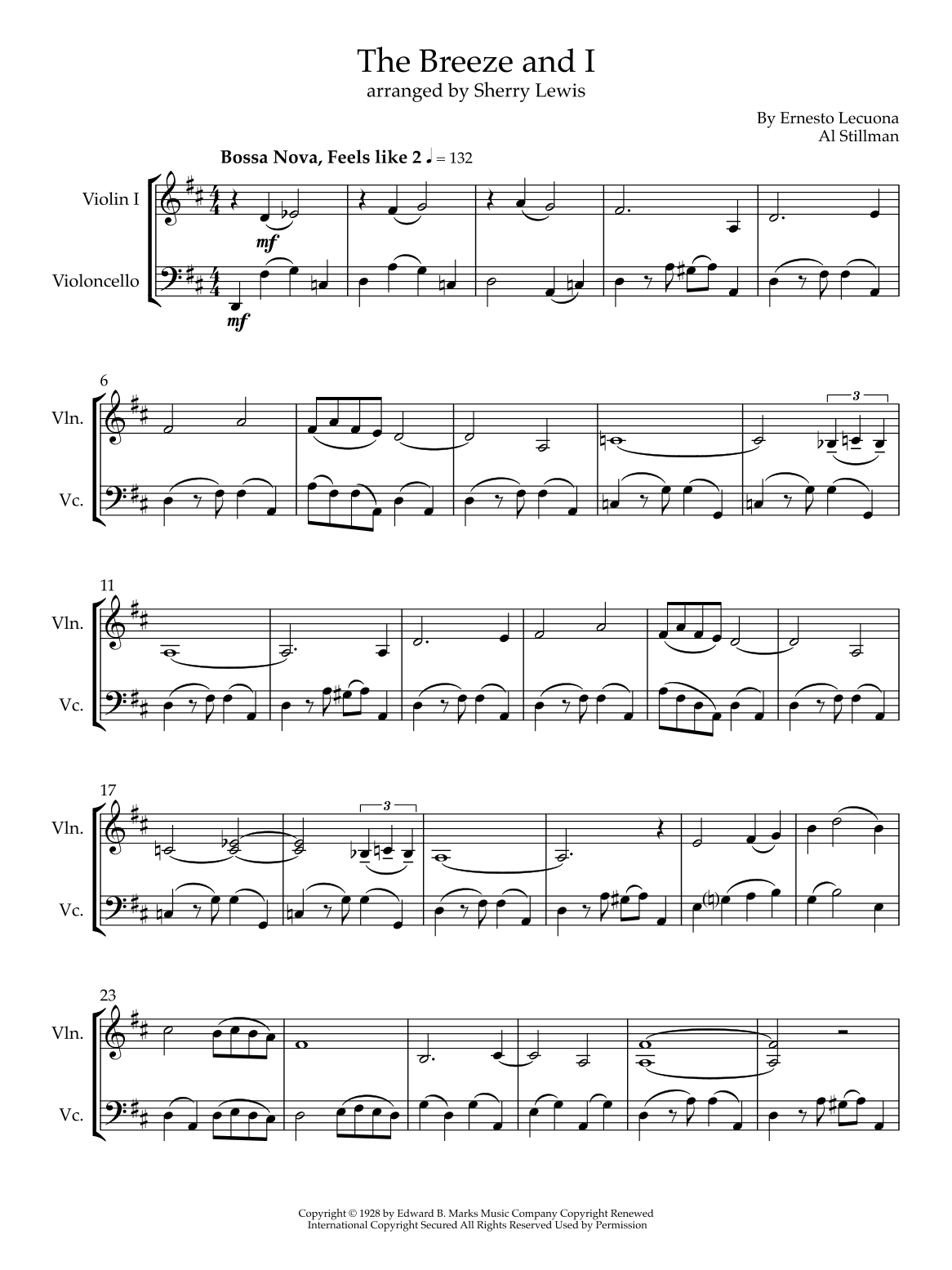 The Breeze And I (arr. Sherry Lewis)