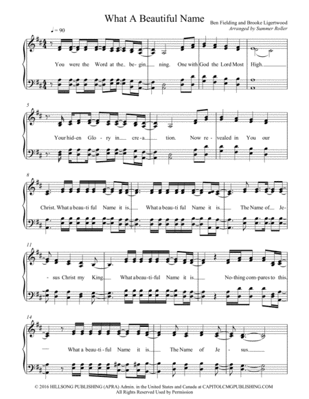 What A Beautiful Name (arr. Summer)