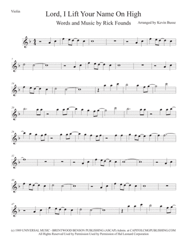 Lord, I Lift Your Name On High (arr. Kevin Busse)