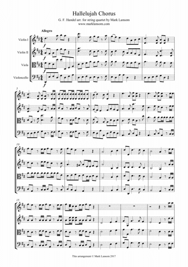 Hallelujah Chorus for String Quartet (arr. Mark Lansom)
