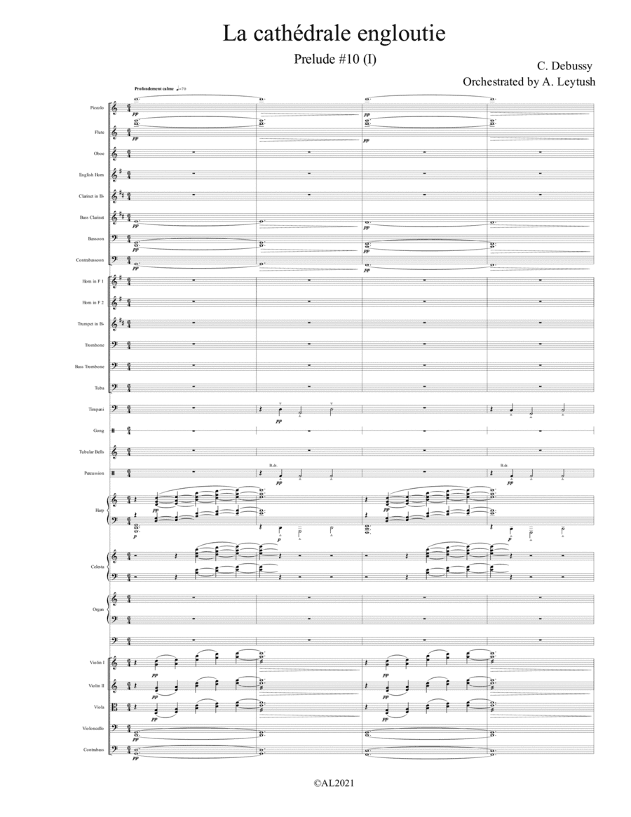 C. Debussy - Prelude #10 (I), "La cathédrale engloutie", Orchestrated by A. Leytush