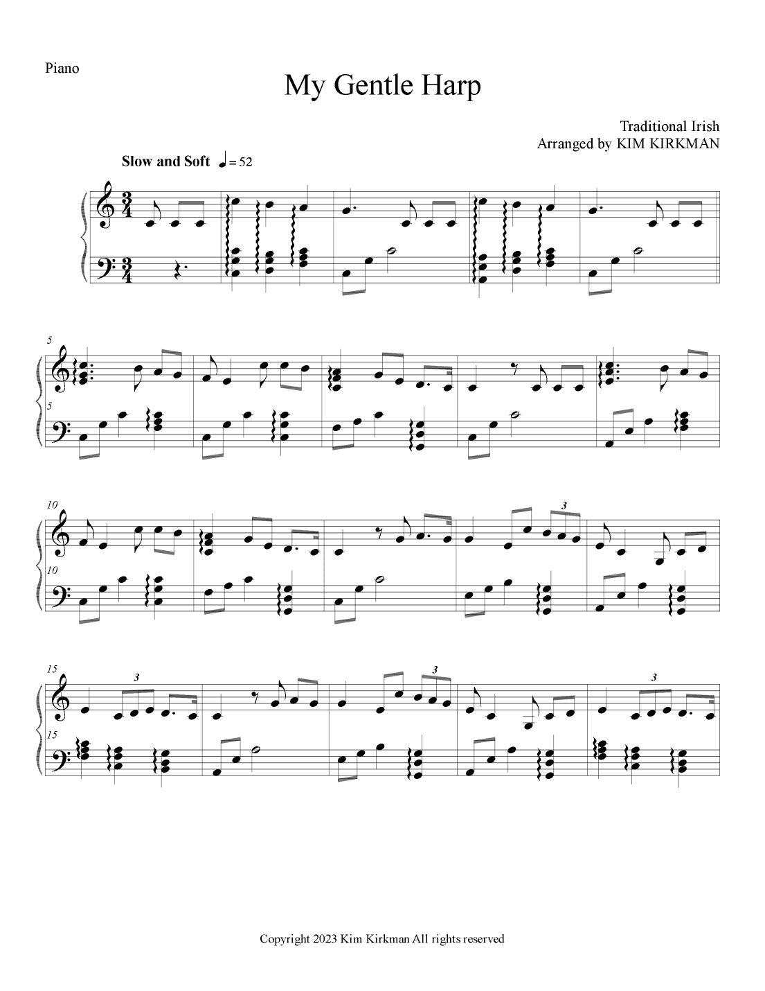 My Gentle Harp (no black notes required)_ (arr. Kim Kirkman)
